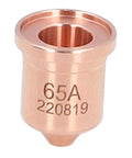 Top Tier 220819 Plasma Electrode Tip Brass Nozzle Set For PMX 65 85 105 Cutters Fits 45A 65A Range, 65A Brass nozzle close-up.