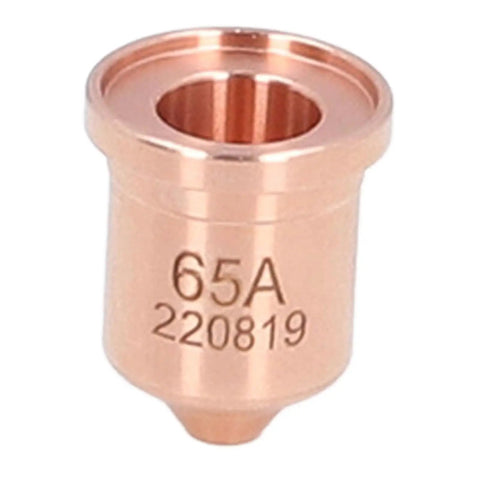 Top Tier 220819 Plasma Electrode Tip Brass Nozzle Set For PMX 65 85 105 Cutters Fits 45A 65A Range, 65A Brass nozzle close-up.