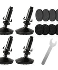 Set Of 4 M10 Screw In Adjustable Leveling Feet For Furniture Heavy Duty Self Levelers With T Nut 2 Inch Base Diameter And 2 Inch Bolt Length Black With Non Slip Rubber Or Felt Pads For Cabinets Tables And Chairs.