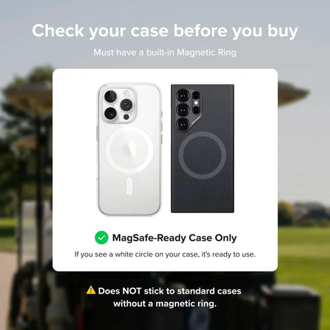 Highlighted phone cases MAGSAFE ready for V2.5 Magnetic Golf Cart Phone Mount With 110Lb Magnet Ball Joint Neck Anti Rattle Lock GPS View Ready Universal Phone Compatibility For Recording Rounds On Steel Bar Carts
