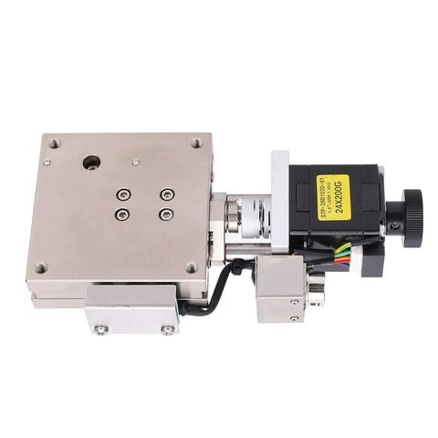Precision Rail Slide Stage SPX615L With Cross Roller X Axis Platform And Stepper Motor Drive For CNC Machinery, top view
