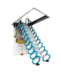 Dead Simple Electric Attic Ladder With Hassle Free Remote Control Pull Down Folding Loft Staircase with telescopic rails extended.