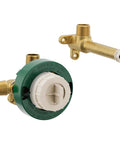 Single Handle Wall Mount Tub Filler With High Flow Faucet And Rough In Valve, CC ICS Connections components displayed