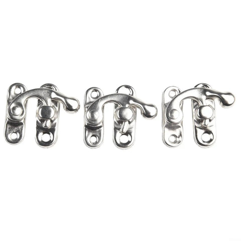 Three Antique Bronze Iron Box Hasp Latches from Hasp Latch Set for Jewelry Boxes and Wooden Chests