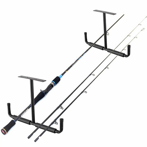Overhead Garage Storage Hooks Rack Ceiling Mounted Heavy Duty Utility Hangers For Ladder Hose Pipe Lumber And Other Bulky Items 2 Pack Black