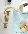 Brushed Gold Two-Handle Bathroom Faucet, 8-Inch Widespread 3-Hole Sink Fixture with Anti-Fingerprint Finish and Overflow Pop-Up Drain