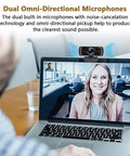 Smooth As Butter 60Fps 1080P HD Webcam With Dual Noise Reducing Mics And A Generous 120 Degree Wide Angle during a video call.
