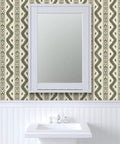 Killer Stripe Pattern Textured Leather Vinyl Wallpaper Rock Solid Commercial Grade Wallcovering For Offices Hotels And Restaurants Paste Required Pro Install on bathroom wall.