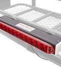 Discount Ramps hitch cargo carrier LED tail light kit, magnetic mount, red lens, installed on trailer