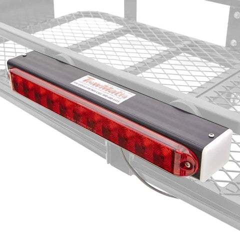 Discount Ramps hitch cargo carrier LED tail light kit, magnetic mount, red lens, installed on trailer