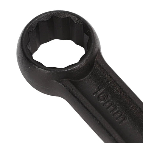 Close-up of a 16mm offset engine mount socket wrench designed for tight spaces in luxury German sedans.