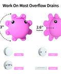 Deep Pink Silicone Bathtub Overflow Drain Cover With Strong Suction Cups For Extra Water And Longer Soaks dimensions
