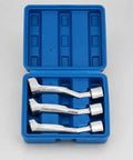 1/2 Inch Drive Socket Wrench With Angled Slotted Head For Quick Auto Maintenance And Mechanic Grade Tools, set in blue storage case.