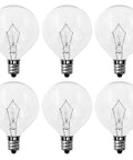 25 Watt Wax Warmer Bulbs 120V E12 Base G50 For Full Size Scentsy Wax Warmer 6 Pack shown in two by three arrangement