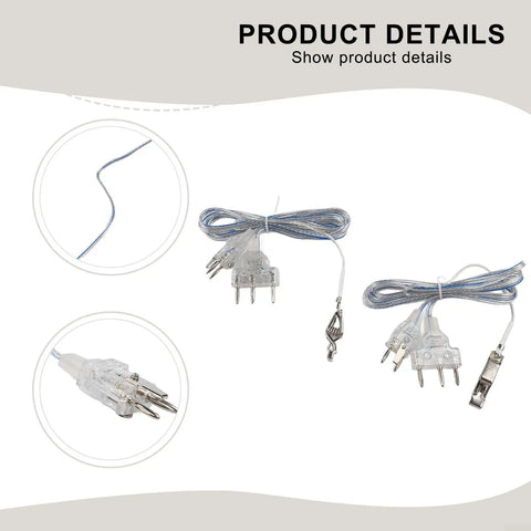 Pro Grade Fencing Body Cords For Foil And Saber, Transparent PVC Copper Wire Hand Line Clamp Cable, 50 Cm