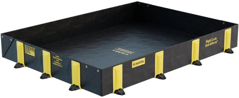Drive Over Oil Spill Containment Berm 6 Ft By 8 Ft With 12 Inch Walls 335 Gallon Capacity PVC Coated Fabric One Piece Fast Deploy Made In The USA Black