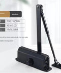 Heavy Duty Aluminum Door Closer For 25 To 85 Kg Doors With Adjustable Hydraulic Speed And Soft Close, Black Finish