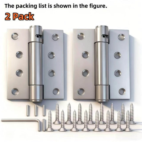 Two Pack Self Closing Door Hinges Four Inch Adjustable Heavy Duty Spring Hinges For Auto Close Doors Universal Fit