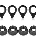 Heavy Duty Bicycle Hub Nut Set Built Tough Three Eighths Inch Black Flange Axle Nuts With Front And Rear Wheel Safety Washers Carbon Steel Build