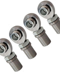 Street Hardened 7/8 Inch Heim Rod End Panhard Bar Kit Featuring Chromoly Joints showing four chromoly rod ends with smooth surfaces and nuts.