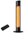 Grab And Go 1500W Infrared Patio Heater For Outdoor And Indoor Use Portable Black Electric Heater Delivers Sun Like Warmth, Wind Resistant Direct Heat For Garage, Patio, Deck, And Living Spaces with remote control