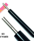 Slotted Paper Bead Roller Quilling Tools Set With Five Size Tips showing size 5 stainless steel tip and black wooden handle