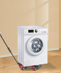 Heavy Duty Machinery Mover Dollies With 360 Degree Swivel Rollers And Massive 4400lbs Capacity in use with a washing machine.