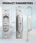 4 Inch Pocket Door Edge Pull Flush Mount Handle In 304 Stainless Steel dimensions and design view
