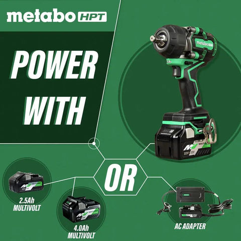 36V Cordless Half Inch Mid-Torque Impact Wrench Kit With Case Two Lithium Batteries And Fast Charger Brushless Motor