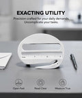 3 In 1 Letter Opener Tool Set With Magnifying Glass And Ruler White Two Pack Compact Mail Slitter on desk with pen and envelope