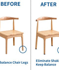 Before and after image of a chair using Built Tough Adjustable Furniture Leveler Feet Crafted From Rust Resistant 304 Stainless Steel.