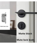 Split Lock Bedroom Door Handle Set In Matte Black With Dope Finish For Interior Rooms Easy Install Privacy Knob Hardware