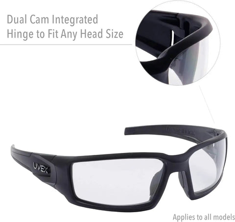 Rock Solid Safety Glasses Five Pack Brown Frame With Sct Reflect Fifty Lens And Antiscratch Coating For Construction Shop Gear Up With Kickin Glare Reduction And Hella Durable Protective Eyewear For Work And Outdoor Adventures, dual cam integrated hinge for a secure fit.