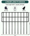 42.5 Ft Garden Fence Panels No Dig Fence For Dogs 30 Rustproof Metal Panels 13 Inch High Dog Safe Barrier Ground Defense