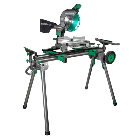 Universal Portable Miter Saw Stand With All Terrain Wheels 400 Pound Capacity Lightweight 55 Pound Leveling Foot 10 Ft Extended Reach