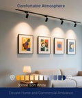 Living room with 12W LED J Type Track Lighting Heads For Accent Lighting And That Vibe, 75W Equivalent, 3000K Soft White, 6 Pack