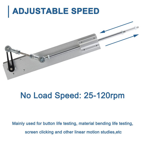 Side view of JQDML 24V DC reciprocating linear actuator with telescoping rod and mounting bracket