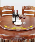 Heavy Duty Wood Lazy Susan Turntable Featuring Silky Smooth Swivel Motion For Home Kitchen And Hospitality Buffets In Classic Walnut Finish.