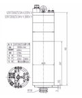 Technical diagram of Beast Water Cooled ATC Spindle Motor 5.5KW BT30 for 18000 RPM dual voltage 220V 380V metal machining application