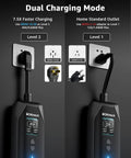 Top Tier Level 1 And Level 2 EV Charger Featuring A Hella Fast 40 Amp Charge Rate With A Roomy 20 Foot Cable showing Level 1 and Level 2 outlets.