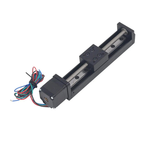 Heavy Duty Linear Slide Guide Rail 100mm Stage Actuator Boasting Aluminum Alloy Chassis And T6x4 Electric Motor with wires