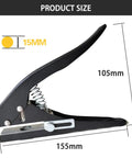 Heavy Duty 15mm Single Hole Punch Handheld For Tags Cards And Plastic Portable Black With Scale Guide And Flat Edge Knife