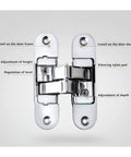 Hidden Cross Hinge For Invisible Wooden Doors, Adjustable 180 Degree Flat Folding Hinge With Concealed Hardware close-up view