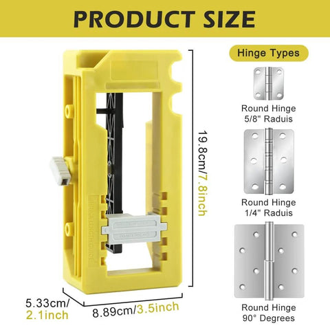All In One Door Hinge Installation Kit With Router Template For 3 To 5 Inch Doors And 1/4 Or 5/8 Inch Thickness Includes Router Bit