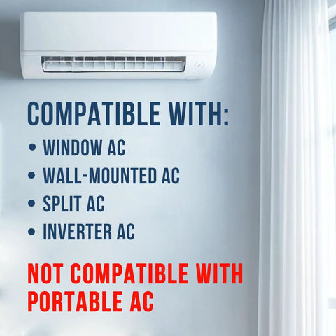 Slick Universal AC Remote Control For Window And Mini Split Units Features Big LCD Display Digital Timer Function Super Easy Pairing Heavy Duty Climate Switch For Quick Home Chill