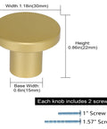 Matte Black Cabinet Knobs 10 Pack Round Mushroom Style Drawer Handles For Kitchen Cabinets Doors Dressers And Bathrooms Durable Aluminum Alloy Hardware With Slick Finish Diameter 1.18 In Height 0.86 In Base 0.59 In with screws detail