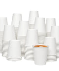 300 Pack Disposable Coffee Cups, 10 Oz White Hot Beverage Cups For Party, Office, Home, Travel, Sturdy Leak Proof Rolled Rim Paper Cups