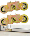 Two Pack 1-1/4 Inch Heavy Duty Gliding Patio Door Tandem Rollers Replacement Wheels For Sliding Doors With Universal Fit