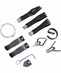 Nine piece Heavy Duty Drain Snake Attachment Kit For Electric Drain Cleaners includes coils, cutters, and locking accessories.