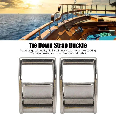 Beefy Heavy Duty 316 Stainless Steel Cam Buckles 2 Pack Adjustable Lock Sliders For 1.06 Inch Webbing Quick Release Fasteners Replacement 1763 Pounds Load Capacity